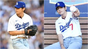 V BTS Terpilih Melakukan Lemparan Pertama Di LA Dodgers