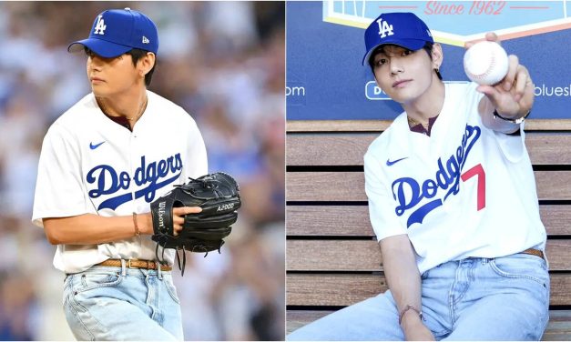 V BTS Terpilih Melakukan Lemparan Pertama Di LA Dodgers